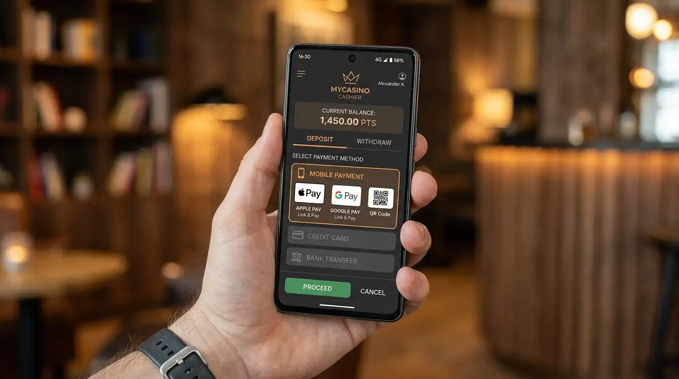 Pokladna herního konta u Betoru s mobilní platbou