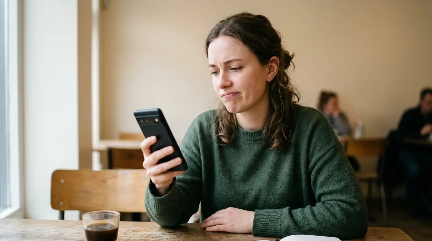 Hráč netrpělivě sleduje telefon a čeká na připsání vkladu