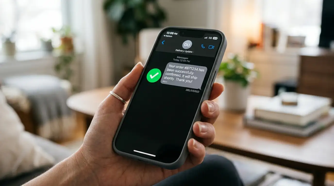 Potvrzovací SMS oznamující rychlé připsání vkladu