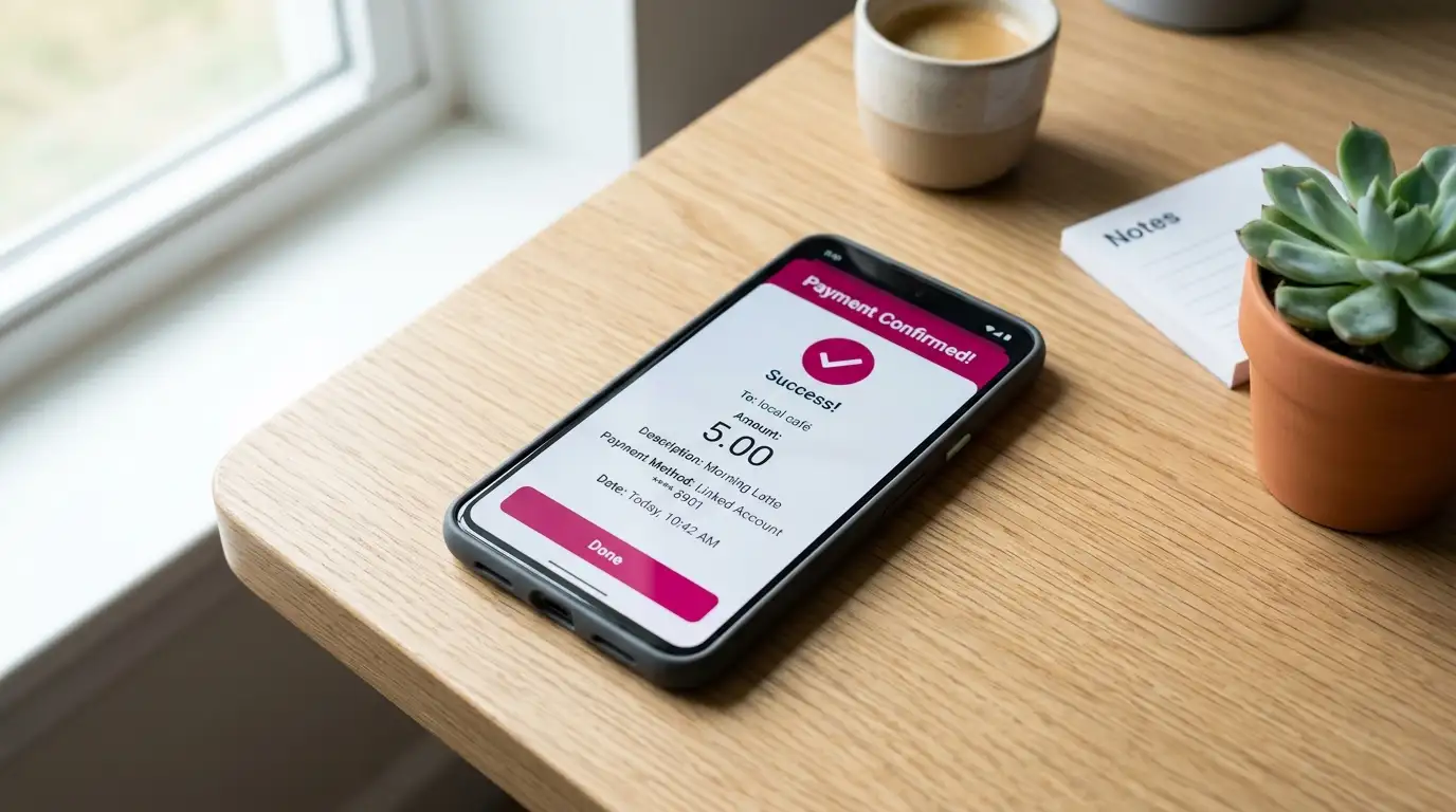 Telefon s aktivní mobilní platbou u operátora T-Mobile na stole